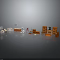Modern Home Furniture Collection Featuring White Orange Cabinets Bookshelves And Storage Units