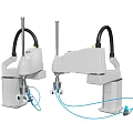 Smart Robotic Arms With White Mechanical Structure And Blue Cable Connections 3d model
