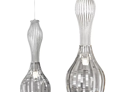 Modern Striped Pendant Lights With Elegant Curved Design For Home Decor 3d model