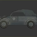 Vintage Military Jeep Featuring Canvas Top Spare Tire On Engine Hood And Metal Body