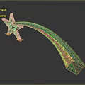 Star Shaped Entrance Gate with Curved Metal Frame and Golden Glowing Design