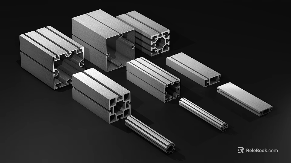 High Quality Hardware Tools Metal Profiles Various Shapes With Structural Holes For Assembly 3d model 