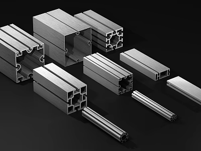 High Quality Hardware Tools Metal Profiles Various Shapes With Structural Holes For Assembly 3d model