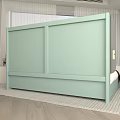 Gray Diamond Tufted Headboard Design With Side Pocket Golden Smartphone Bed Pillows And Plant