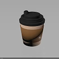 Disposable Brown Paper Coffee Cup With Black Lid And Straw For Daily Beverage Use
