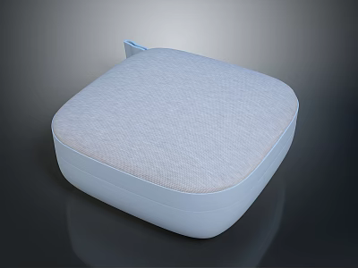 Modern White Square Computer Accessory With Soft Top Surface And Blue Accent 3d model