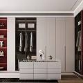 Modern Closet Interior Design With Hanging Rods Drawers And Open Storage Shelves