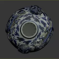Chinese Blue and White Porcelain Vase With Traditional Plant Motifs And Dragon Patterns