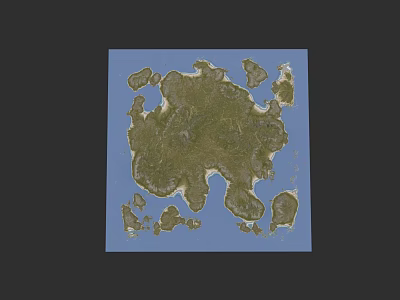 Detailed Microtopography Map Showing Terrain Features Islands Coastal Lines And Water Areas 3d model