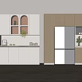 Modern Open Kitchen Wine Cabinet With Glass Doors And LED Lighting Design