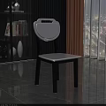 Modern Black and White Dining Chair with Round Backrest and Minimalist Design