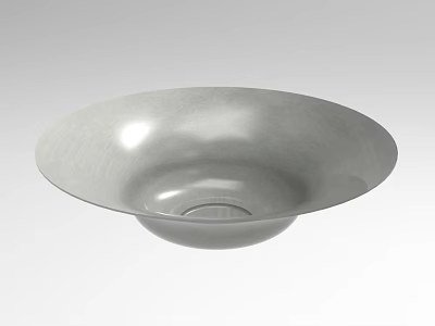 Modern Silver Metal Tableware Bowl With Smooth Surface And Shallow Design 3d model