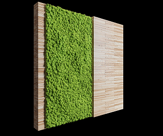 Modern Plant Wall Bryophytes Green Plant Wall 3d model