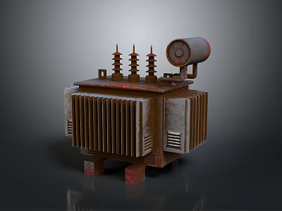 Old Rusty Transformer Repurposed As Unique Home Decorative Accessory Piece 3d model