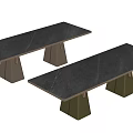 New Chinese Dining Table Tea Table Minimalist Dining Table Rectangular Dining Table 3d model