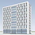 Modern Multi Storey Office Building With White Facade And Glass Windows 3d model