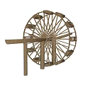 Traditional Agricultural Equipment With Wooden Spoke Wheel Design And Structure