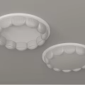 Two Modern Petal Shaped White Ceiling Lights With Soft Glow On Gray Ceiling
