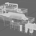 Industrial Processing Equipment With Multi Level Platforms Steel Frame And Yellow Railings