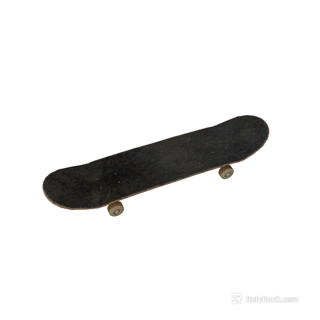 Black Sports Skateboard With Wooden Deck And Four Wheels For Outdoor Use 3d model 