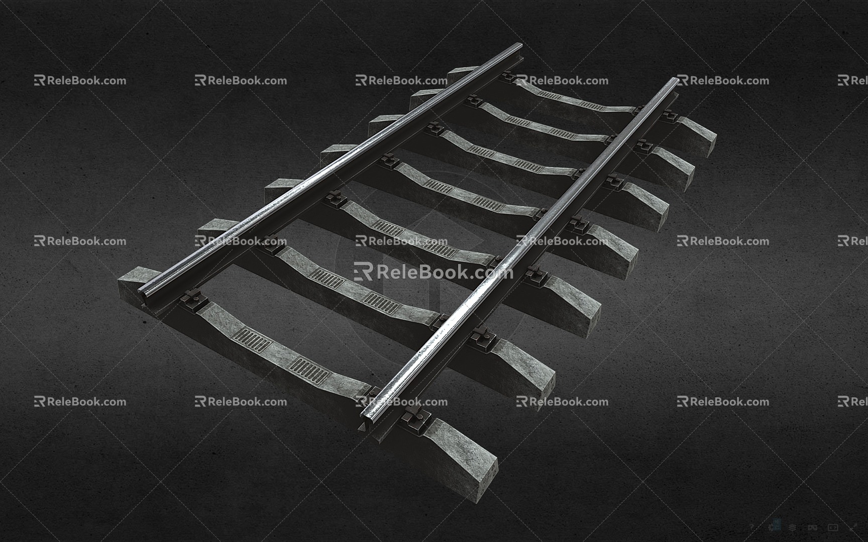 modern railway track train route train track railway parts 3d model