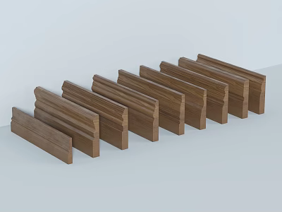 Wooden Moldings In Various Styles Arranged Neatly For Decorative Use 3d model