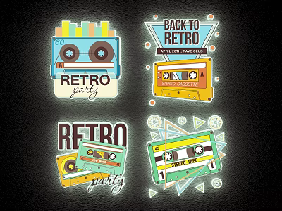 Retro Neon Decorative Lights With Cassette Tape Design For Party Ambiance 3d model