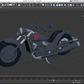 Black Cruiser Style Motorcycle With Red Accent Chrome Handlebars And Exhaust Pipes