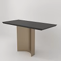 Modern Functional Table With Black Tabletop And Golden Curved Legs Design 3d model