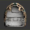 Medieval Weapon Helmet With Gold White Green Stripe Design And Protective Facemask