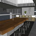 Traditional Teahouse Interior Design With Wooden Ceiling Large Windows And Central Table