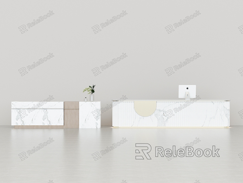 Modern reception desk, front desk, bar counter, cashier counter model