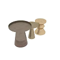 Elegant Modern Side Tables with Metallic Brass Finish and Geometric Base Designs