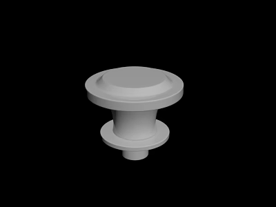 White Cylindrical Industrial Component With Multi Layered Design On Black Background 3d model
