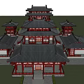 Modern Tang Style Ancient Architecture Chinese Temple Architecture Ancient Tang Architecture Temple Architecture 3d model