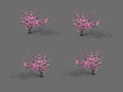 Blooming Arbor With Pink Flowers In Spring Garden Landscape Design 3d model