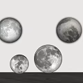 Modern Moon Shaped Floor Lamps Featuring Different Lunar Phase Designs 3d model