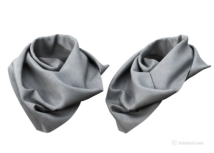 Soft Warm Comfortable Gray Scarves Lightweight Stylish Winter Fashion Accessories 3d model 