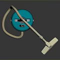 Modern Blue Vacuum Cleaner With Long Hose And Detachable Cleaning Head