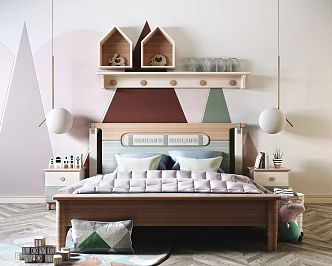 Nordic Children's Bed Children's Bed Combination 3d model