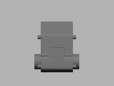 Gray 3D Model Mechanical Component With Rectangular Body And Cylindrical Parts 3d model