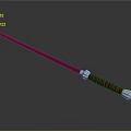 Wooden Staff With Brown Shaft Red Wrapped Handle And Silver Accents