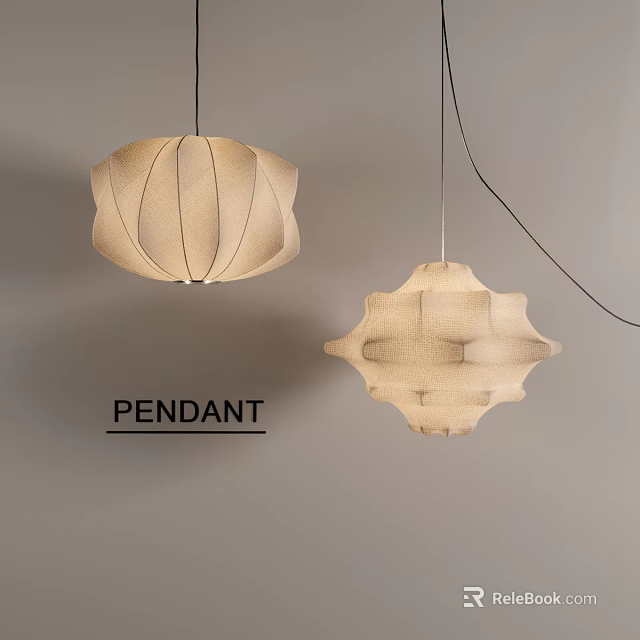 Modern Pendant Lights With Unique Wavy Design And Natural Textured Finish 3d model 