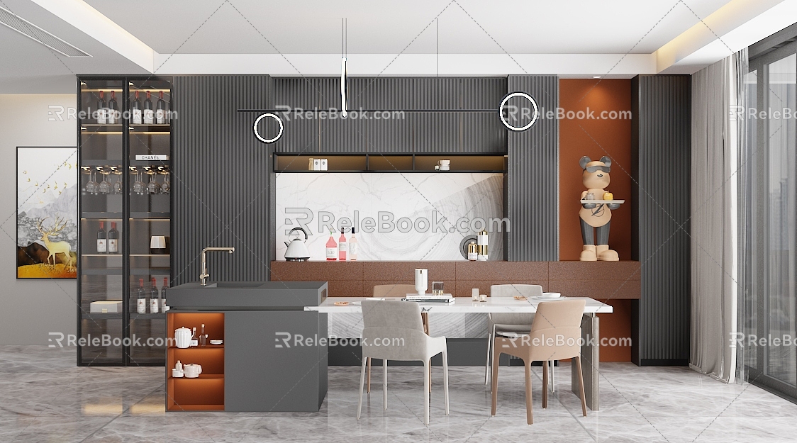 Light luxury restaurant 3d model