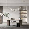Modern Study Simple Study Desk and Chair Combination 3d model