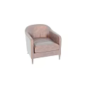 Classic Brown Leather Accent Chair With Armrests Stitching Details And Wooden Legs
