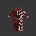 Stylish Polo Shirt With Geometric Pattern And Abstract Design For Daily Wear