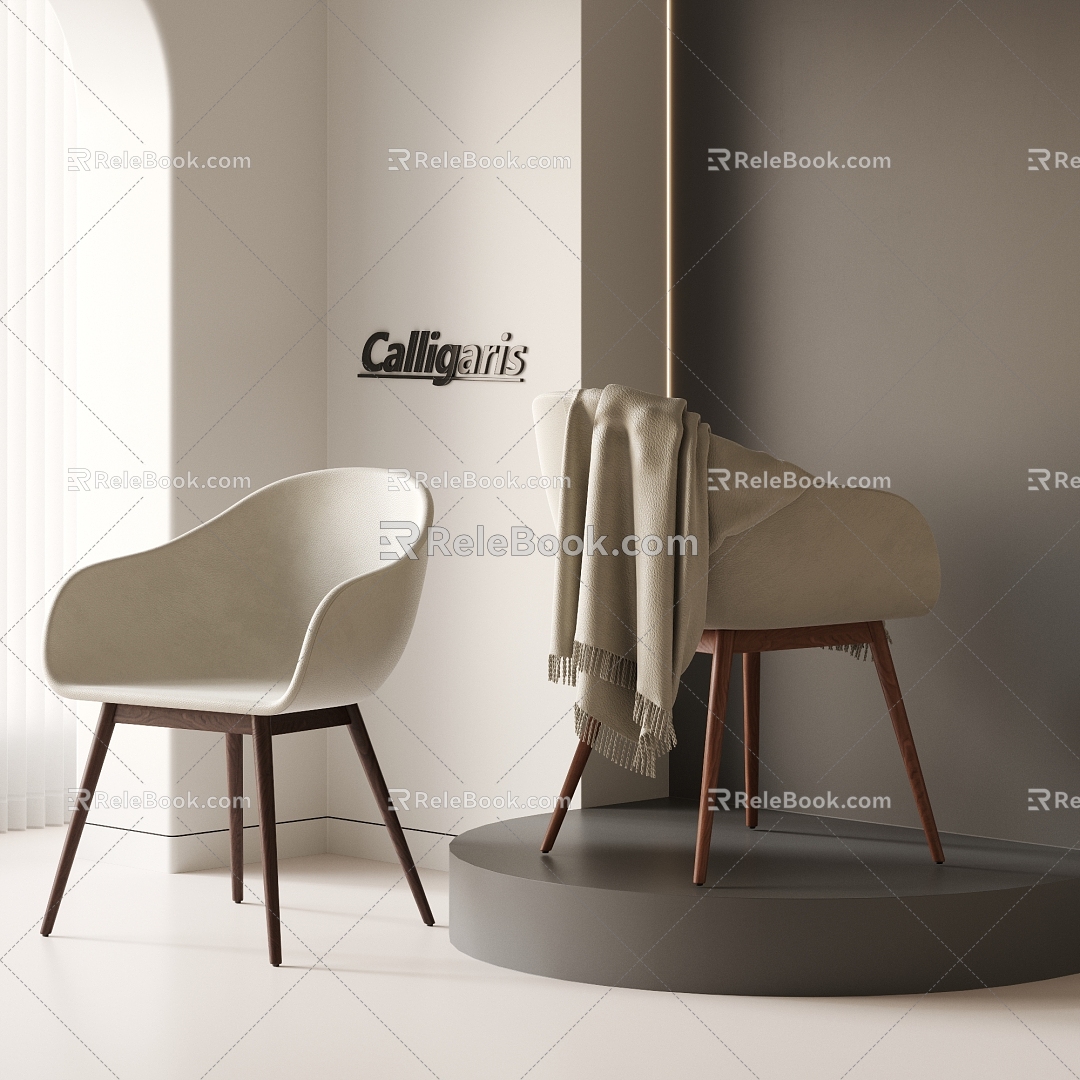 Dining Chair Single Chair Leisure Chair 3d model