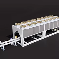 Large-Scale White Industrial Equipment With Multiple Gold Components On Top 3d model