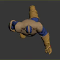 Thanos Game Movie Character 3D Model With Blue Armor Golden Infinity Gauntlet Purple Skin
